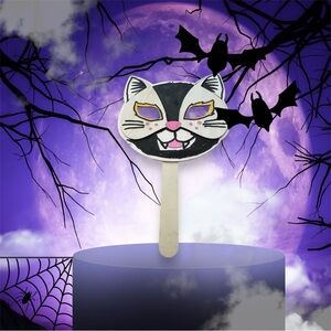 Urban Outfitters Cat Mask Art with Purple and Black Accents